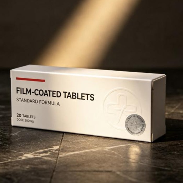 white-outer-carton-film-coated-tablet-custom-pharma-packaging-supplier