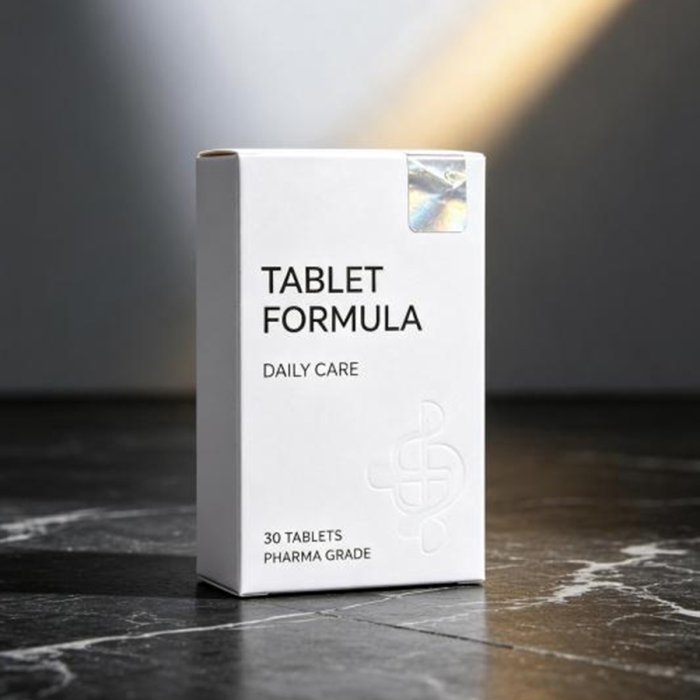 white-rigid-box-tablet-formula-hologram-anti-counterfeit-packaging