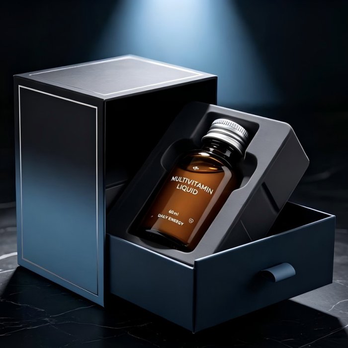 navy-drawer-rigid-box-multivitamin-liquid-amber-bottle-custom-glass-packaging