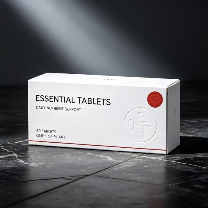 white-carton-essential-tablets-gmp-compliant-custom-pharma-packaging