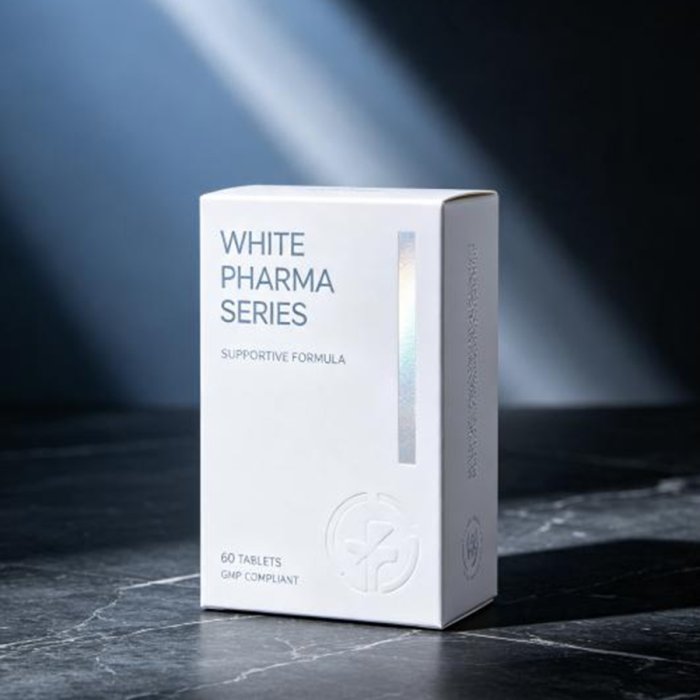 white-pharma-carton-tablet-holographic-stripe-custom-packaging