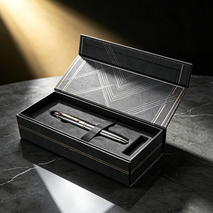 champagne-glitter-hinged-pen-box