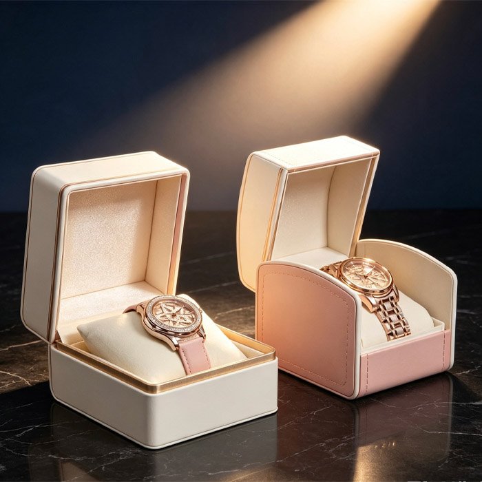 custom-pink-cream-watch-rigid-box