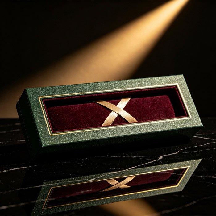dark-green-slide-drawer-watch-box-burgundy-velvet