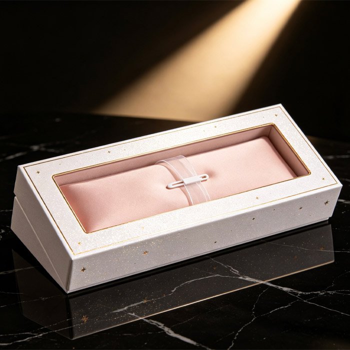 white-glitter-window-slide-watch-box-pink-lining