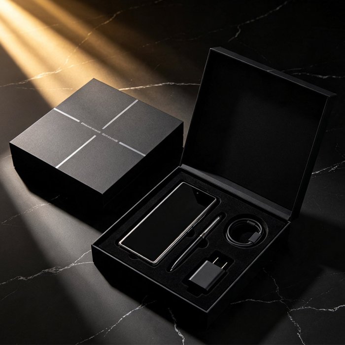 custom-black-rigid-box-wireless-charger-packaging-factory