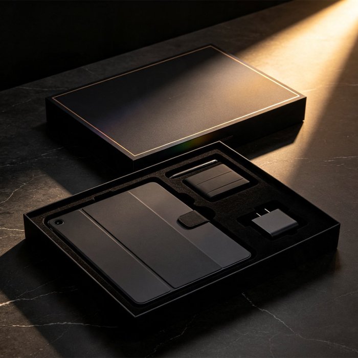 custom-black-magnetic-rigid-box-tablet-accessory-set-packaging