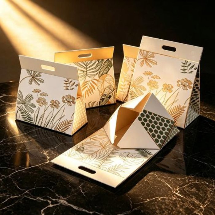floral-print-foldable-rigid-gift-box-with-handle
