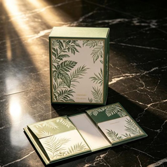 green-pattern-foldable-magnetic-collapsible-gift-box