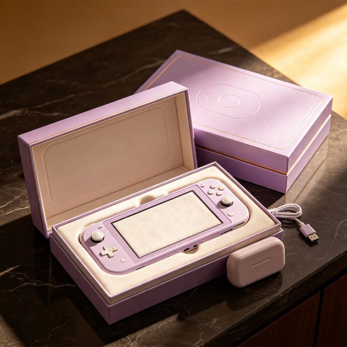 custom-lavender-magnetic-rigid-box-wireless-earbuds-packaging