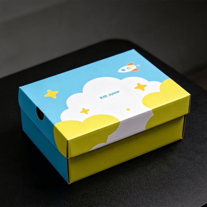 hinged-lid-rigid-kids-shoe-box-cartoon-rocket-open