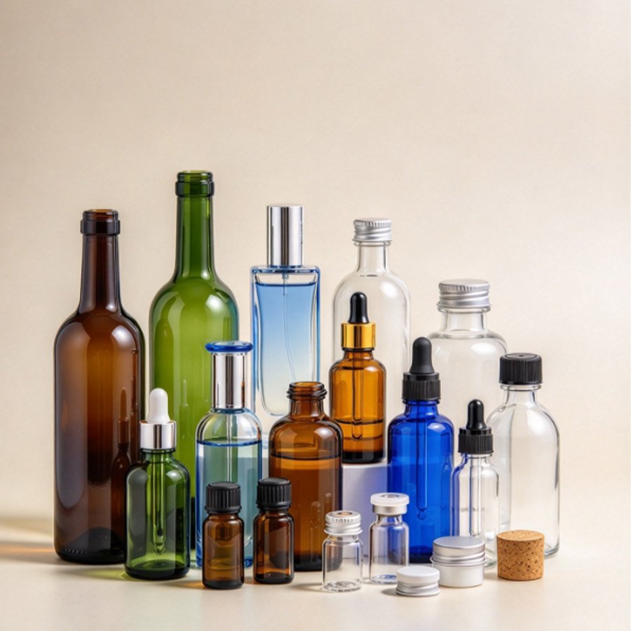 Colored glass bottle