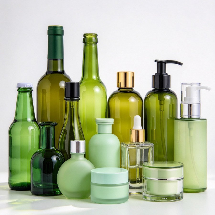 Emerald Green Glass, Vintage Elegance, Timeless Premium Packaging