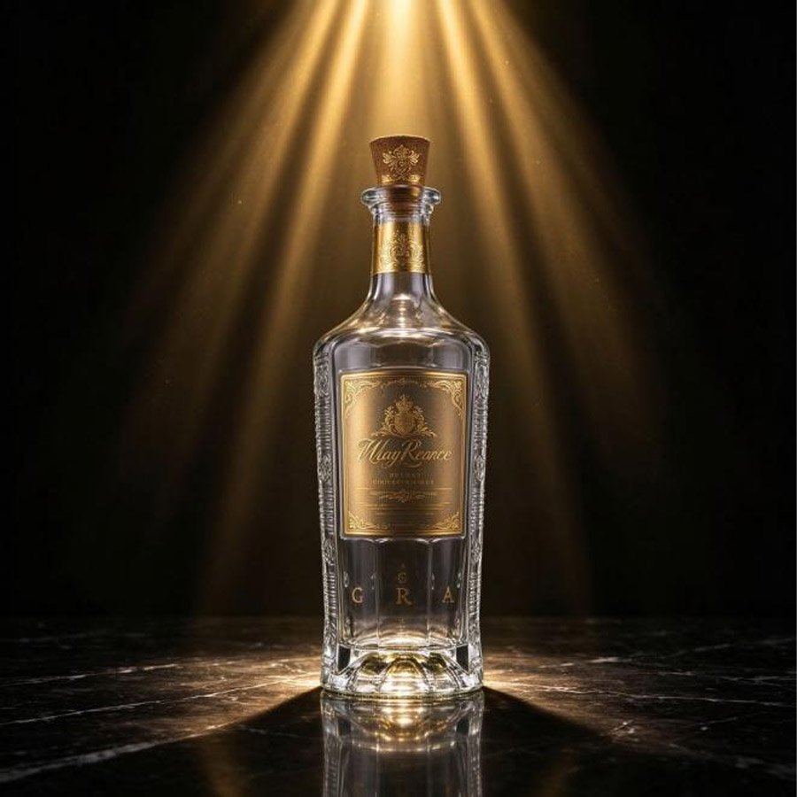 Wholesale 750ml Luxury Whiskey Glass Short Neck Bottles With 700ml 1000ml 1L Gin Rum Tequila Vodka Glass Liquor Bottle