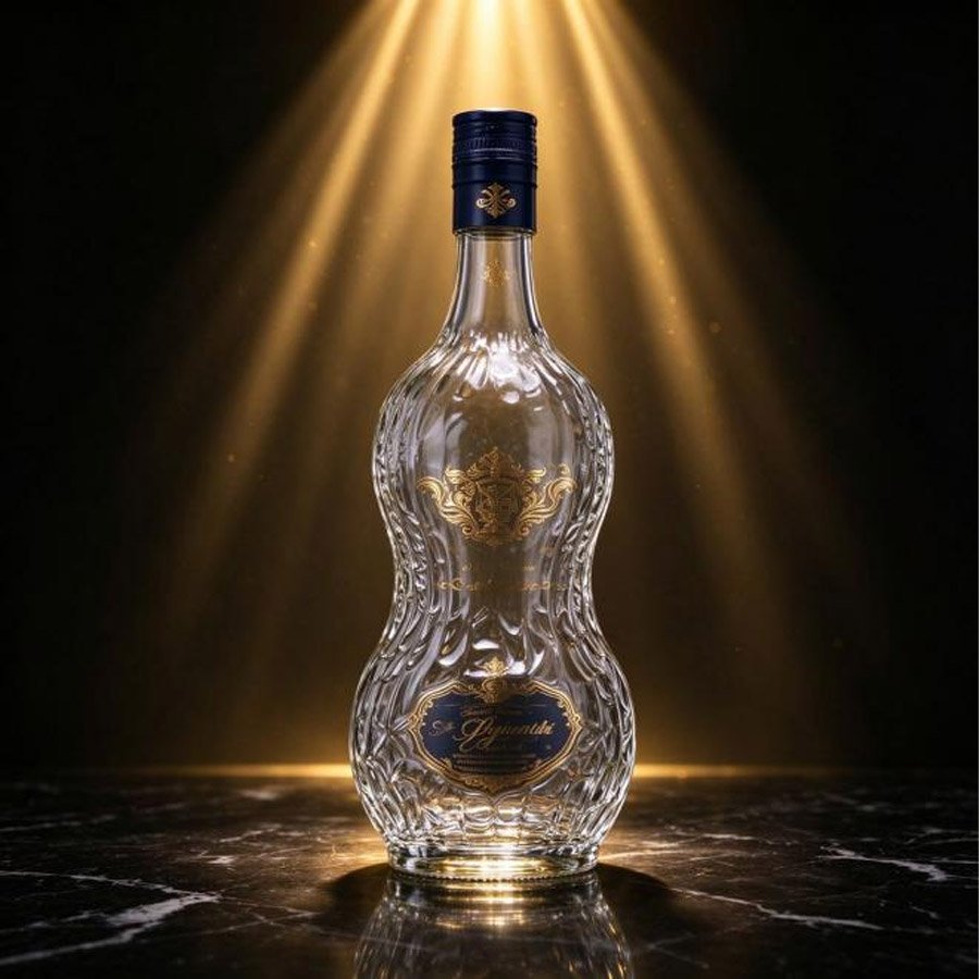 High Quality Super Flint square Shape 700ml Glass Bottle for Whisky Vodka Tequila With Cork